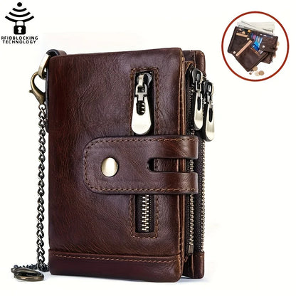 Genuine Leather RFID Mens Cowhide Wallet Card Holder