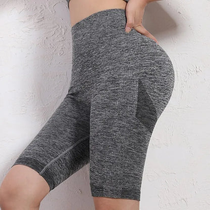 Womens Butt Lifting Yoga Shorts Elastic High Waist