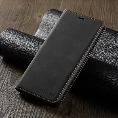 Thin Suede Leather Wallet Case for iPhone 11 12 13 14 15 16 Pro Max Mini