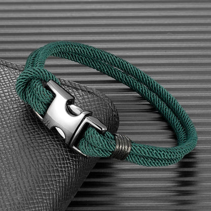 Unisex Safty Buckle Bracelets Charm Nautical Survival Rope Bracelet