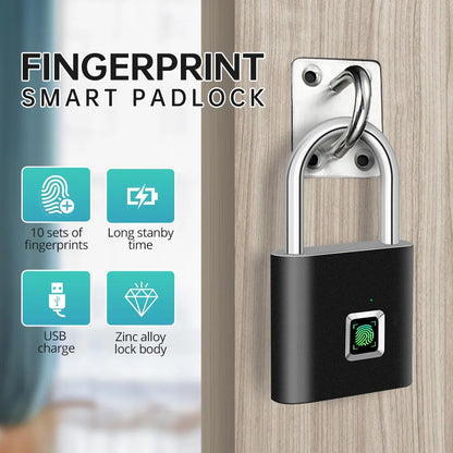 Fingerprint Lock Keyless Waterproof Anti Theft Smart Lock Fingerprint Padlock