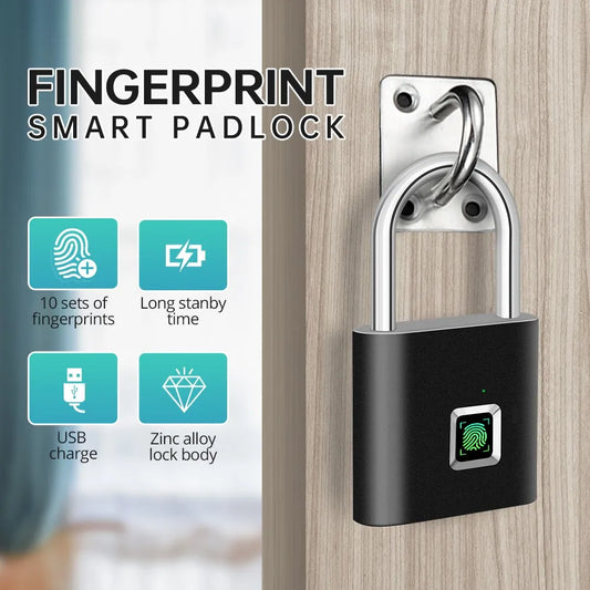 Fingerprint Lock Keyless Waterproof Anti Theft Smart Lock Fingerprint Padlock