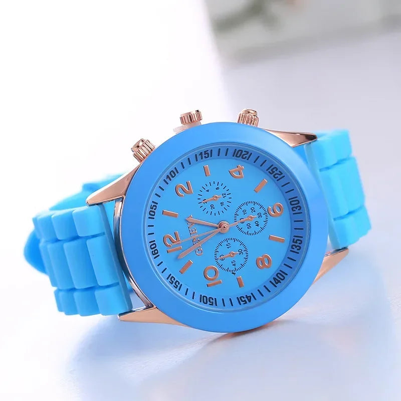 Ladies Fashion Watch Womens Silicone Quartz Wristwatch