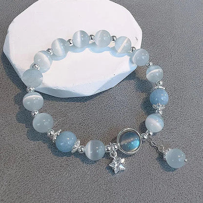 Original Opal Sea Blue Treasure Moonlight Crystal Girls Womens Bracelet