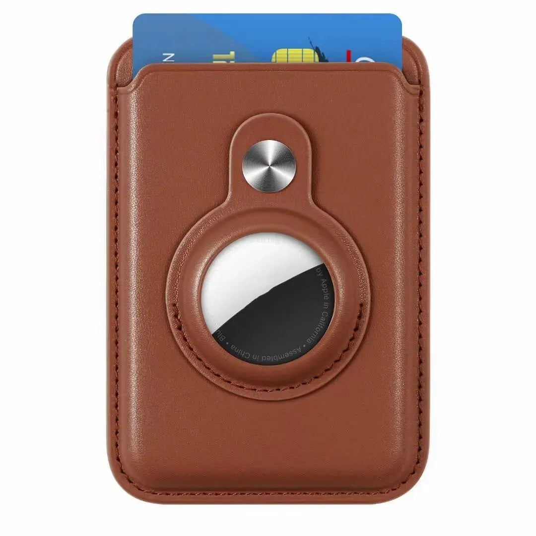 Magnetic Card Holder Wallet Built in AirTag Pocket for MagSafe for iPhone