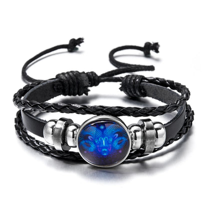 12 Constellation Zodiac Sign Charm Luminous Bracelet