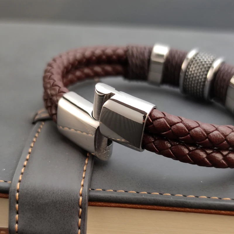 Luxury Vintage Multilayer Leather Mens Bracelet