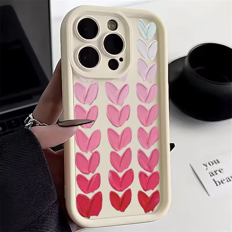 Oil Painting Love Silicone Phone Case for IPhone 11 12 13 14 15