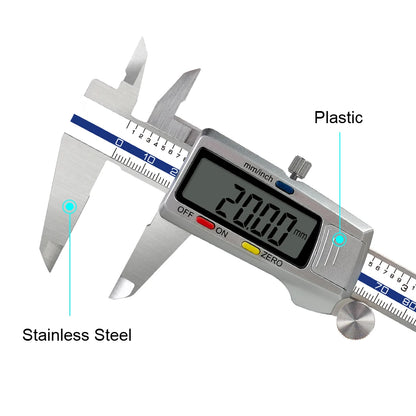 6 Inch 150mm Digital Vernier Caliper Stainless Steel Micrometer Depth Ruler