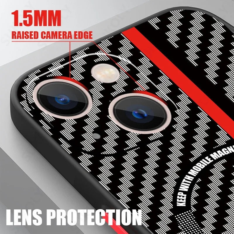 Carbon Fiber For Magsafe Wireless Charging Case For iPhone 16 15 14 13 12