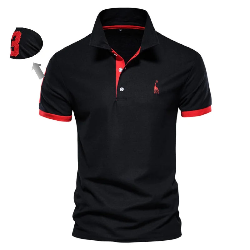 Embroidery Cotton Polo Shirts for Mens Casual Slim