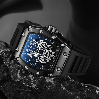 Mens Quartz Waterproof Sport Square Luminous Watch