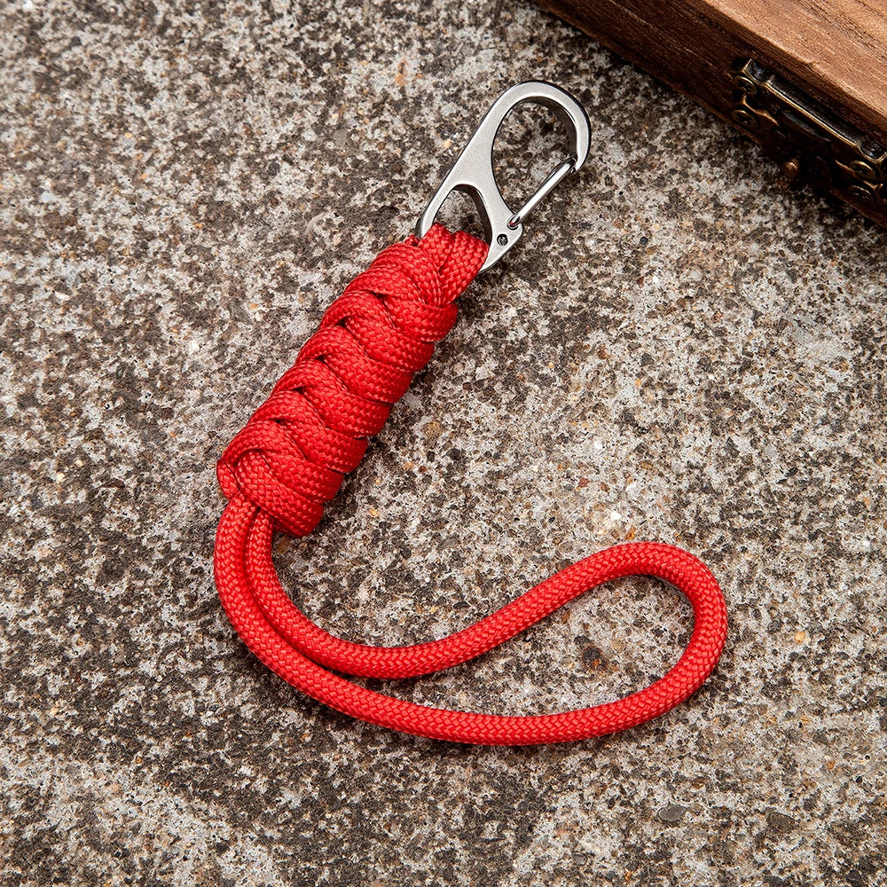 Handmade Snake Knot Paracord Keychain Survival Rope Metal Key Chains