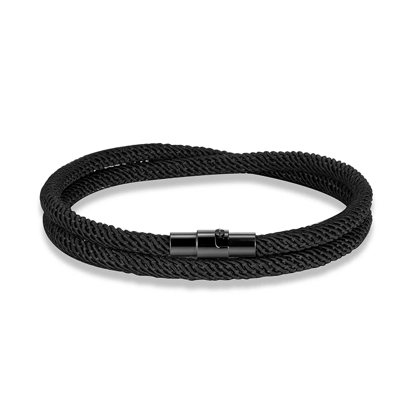 Minimalist Double Layer Rope Magnet Clasp Bracelet for Men Women