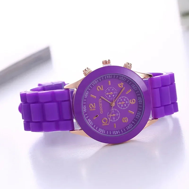 Ladies Fashion Watch Womens Silicone Quartz Wristwatch