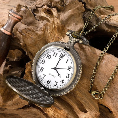 Retro Motorcycle Pattern Quartz Pocket Watch