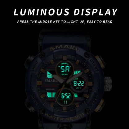 Mens Waterproof LED Digital Watch Stopwatch Big Dial Sports