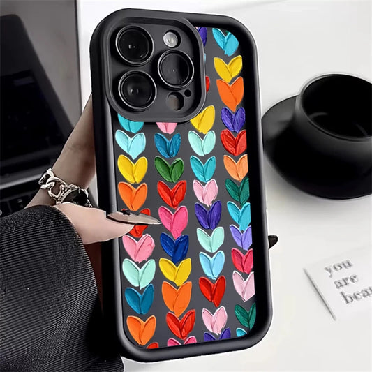 Oil Painting Love Silicone Phone Case for IPhone 11 12 13 14 15