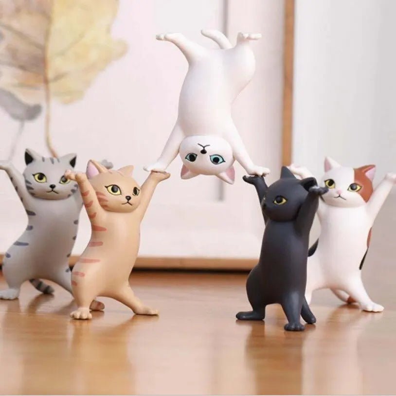 5 Models Dancing Cat Figure Decoration Cat Capsule Toy Doll Cake Decoration