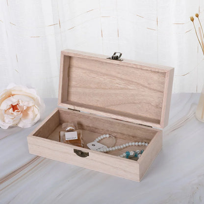 Rectangular Wooden Storage Box Retro Jewelry Boxes Desktop Organizer