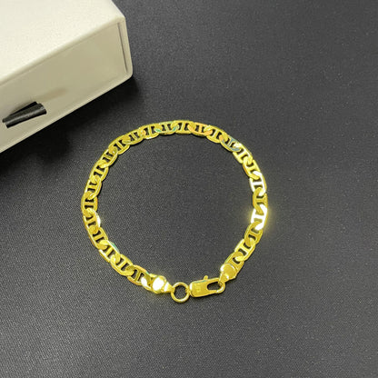 925 Sterling Silver 6MM Mens Necklace Bracelet Set