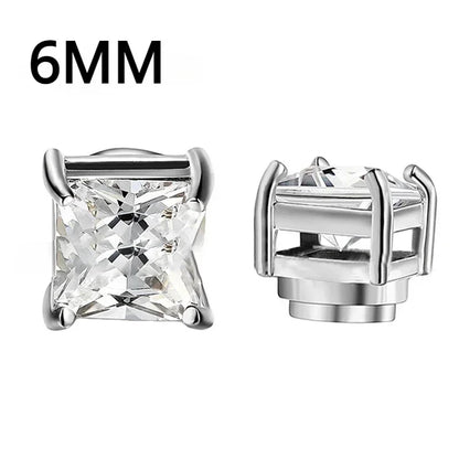 1Pairs Crystal Strong Magnetic Ear Stud Clip Earrings for Men and Women