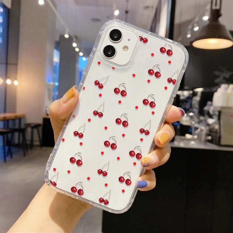 Love Heart Clear Phone Case For iPhone 16 15 14 Pro Max Shockproof