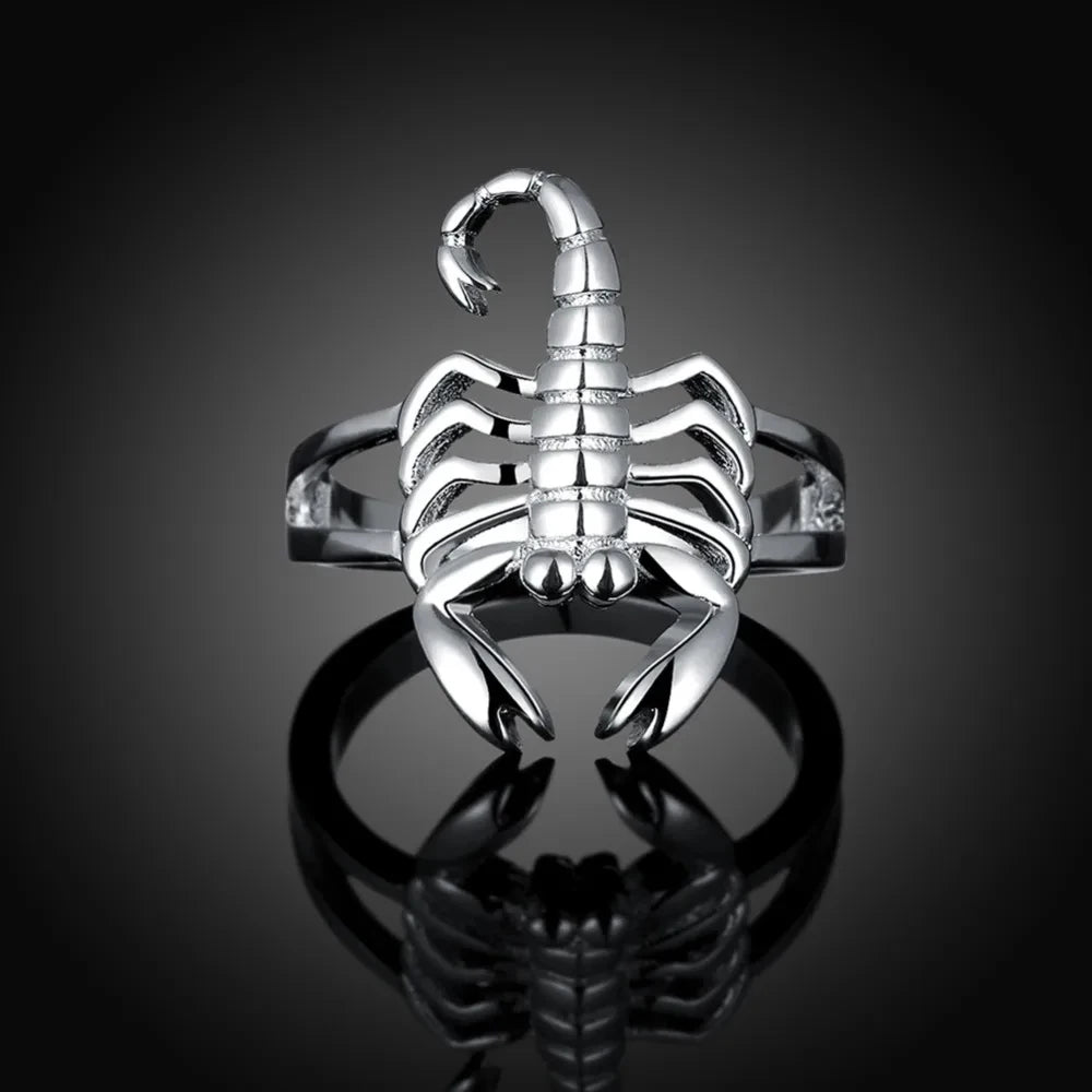 Scorpion 925 Sterling Silver Women Domineering Lady Ring