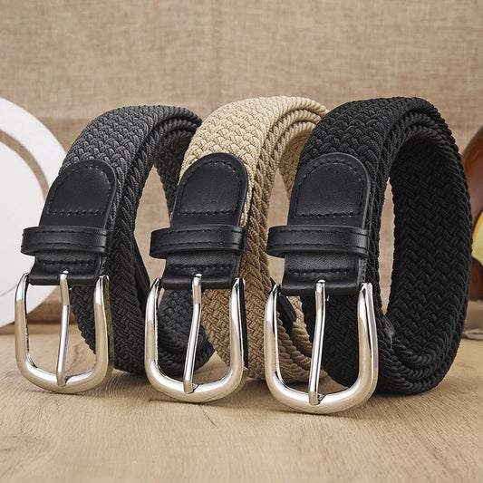 Mens Casual Woven Elastic Belt For Outdoor Rock Climbing Training