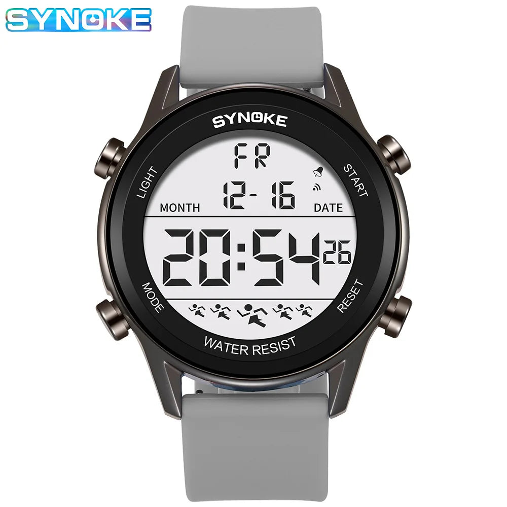 Mens Outdoor Sports Waterproof Multifunctional Luminous LED Digital Watch