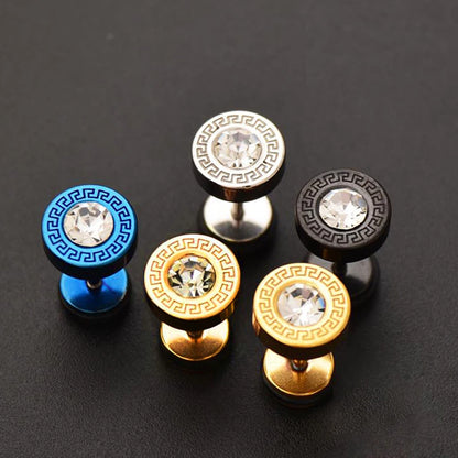 Unisex Barbell Ear Piercing Stud Earrings Punk Stainless Steel