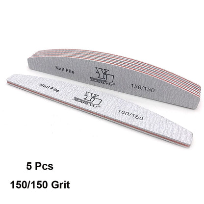 5pcs Nail File Mix Color Limas Grit Professional Sandpaper Cuticle Remover