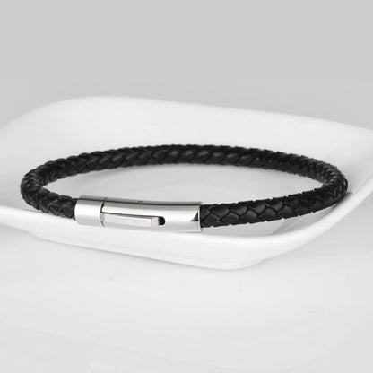 Leather Bracelet for Mens Stainless Steel Leather Bracelets