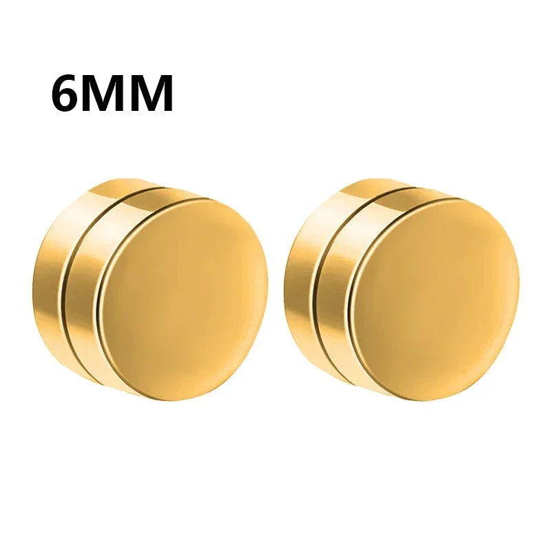 1Pairs Crystal Strong Magnetic Ear Stud Clip Earrings for Men and Women