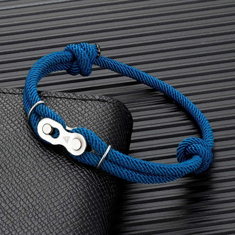 Mens Adjustable Nautical Rope Bracelet Magic Buckle