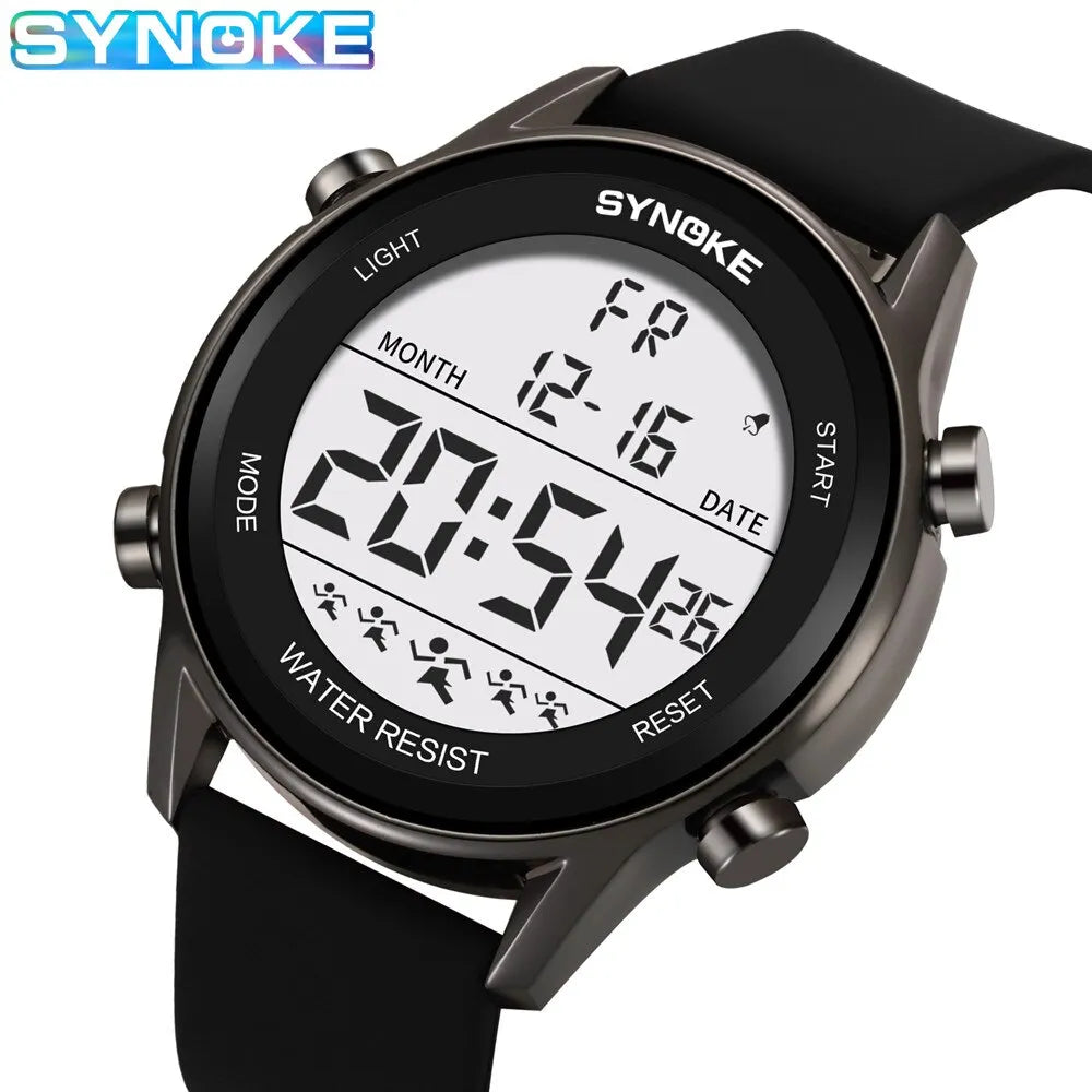 Mens Outdoor Sports Waterproof Multifunctional Luminous LED Digital Watch