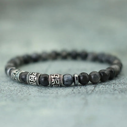 Mens 6mm Howlite Lava Tiger Eyes Beads Bracelet Viking Accessories