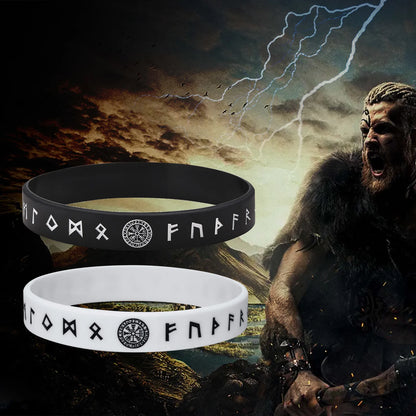 12mm Silicone Bracelet for Mens Nordic Viking Soft Rubber Silicone Wristband