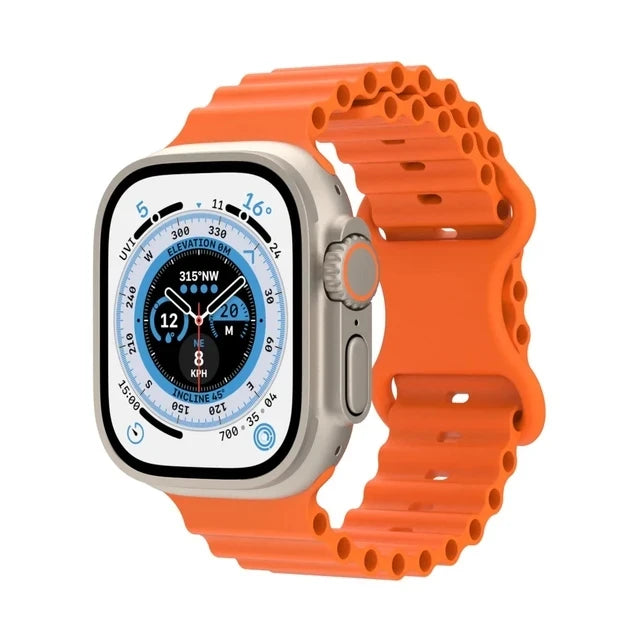 Silicone Ocean Strap for Apple Watch Breathable Ultra S9 8 7 6 5 4 3 SE