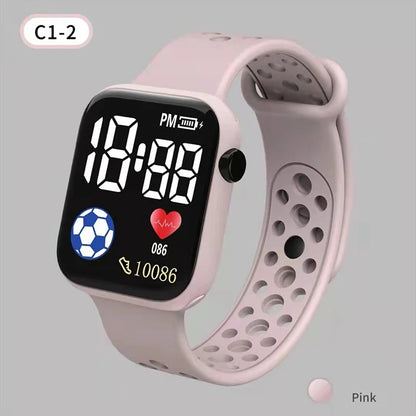 Kids Boys Girls Sports Waterproof Silicone LED Digital Watch