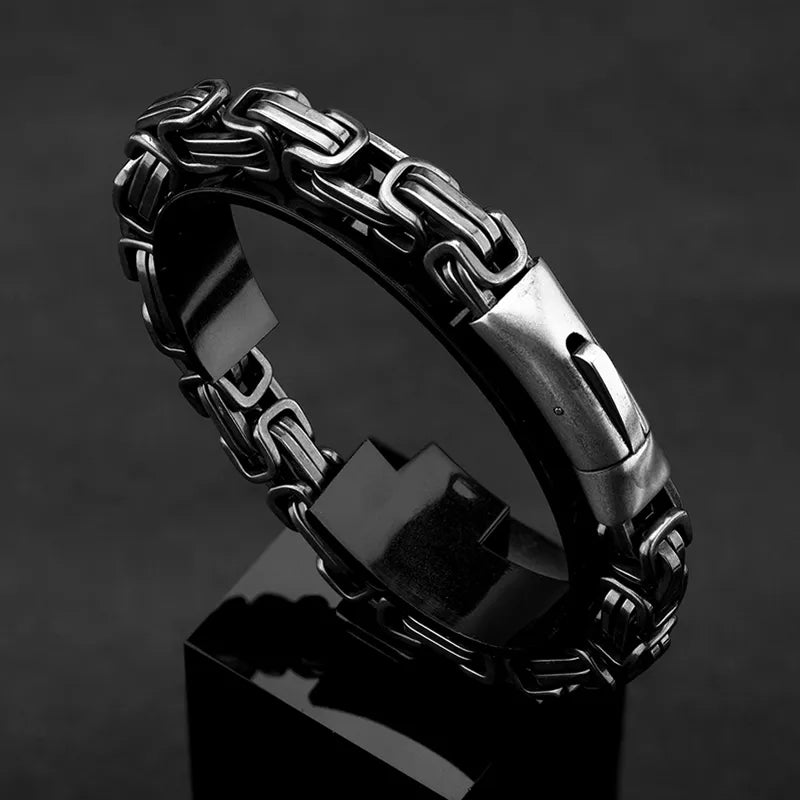 Punk Mens Vintage King Chain Bracelets Stainless Steel Bracelet