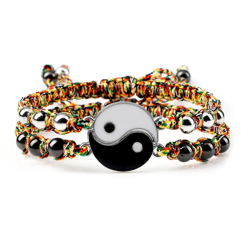 Dragon Tai Chi Gossip Braided Bracelet for Womens Mens