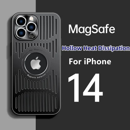 Fashion Metal Heat Dissipation Magnetic Magsafe Case for iPhone 15 14 13 12