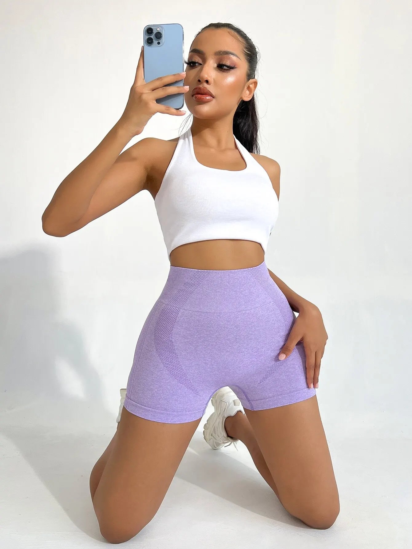 Womens Yoga Shorts Fitness Seamless Sportwear