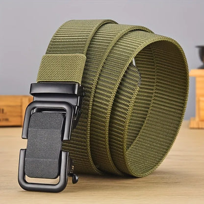 Mens Belt Automatic Metal Buckle Outdoor Sports Canvas