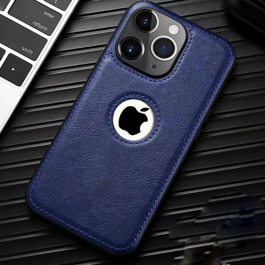 Luxury Leather Phone Case for iPhone 16 15 14 13 12 Pro Max Plus