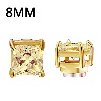 1Pairs Crystal Strong Magnetic Ear Stud Clip Earrings for Men and Women