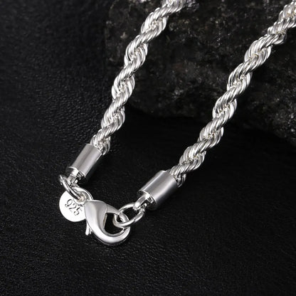 Chain Twisted Rope Mens Necklace Bracelet Set