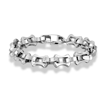 Locomotive Vintage Oxidized Black Keel Chain Link Men Bracelet