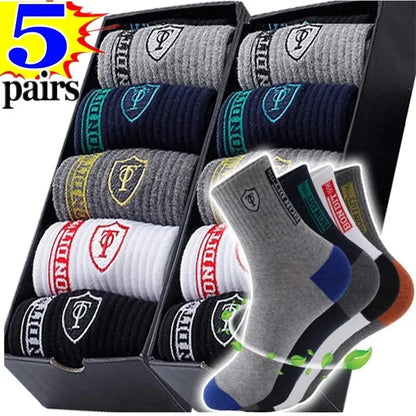 5 Pairs Breathable Cotton Sports Men Stockings